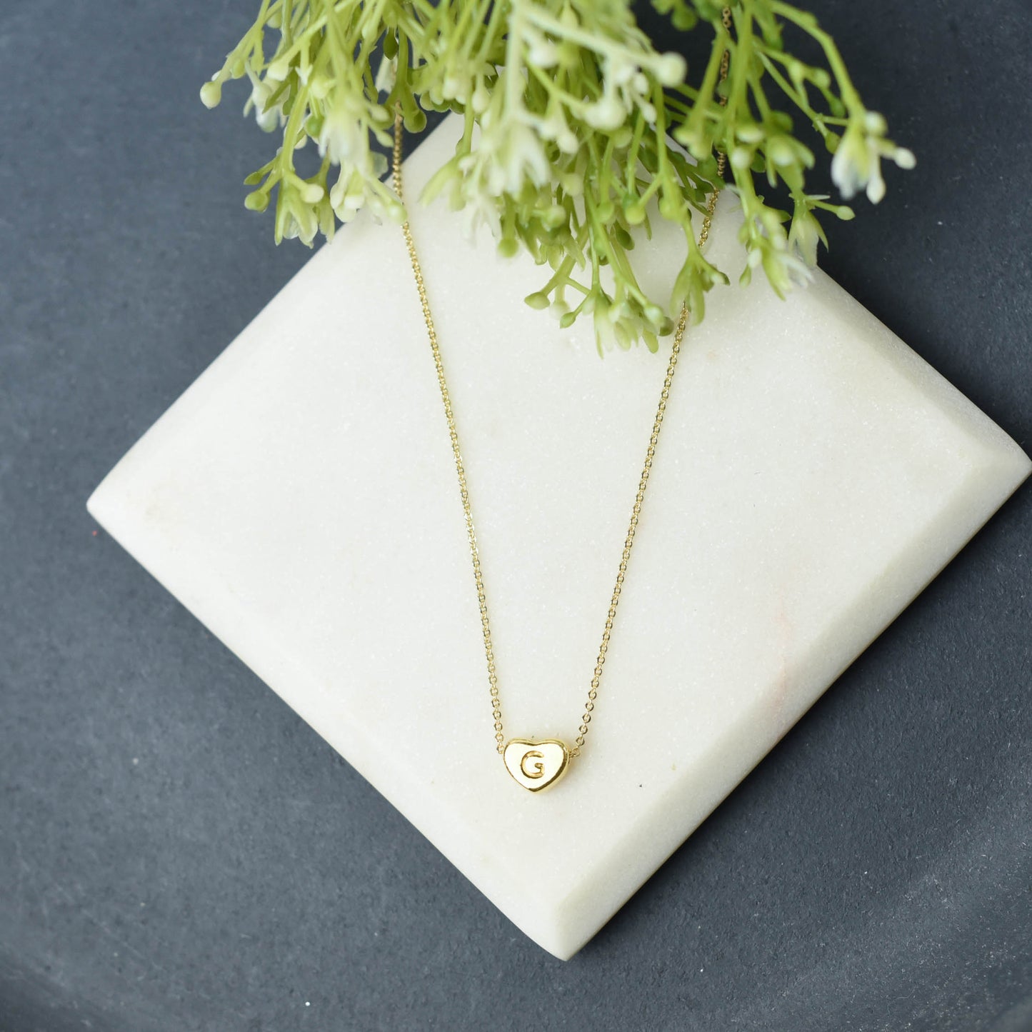 Luxe Collection: 18K Gold Initial Heart Necklace