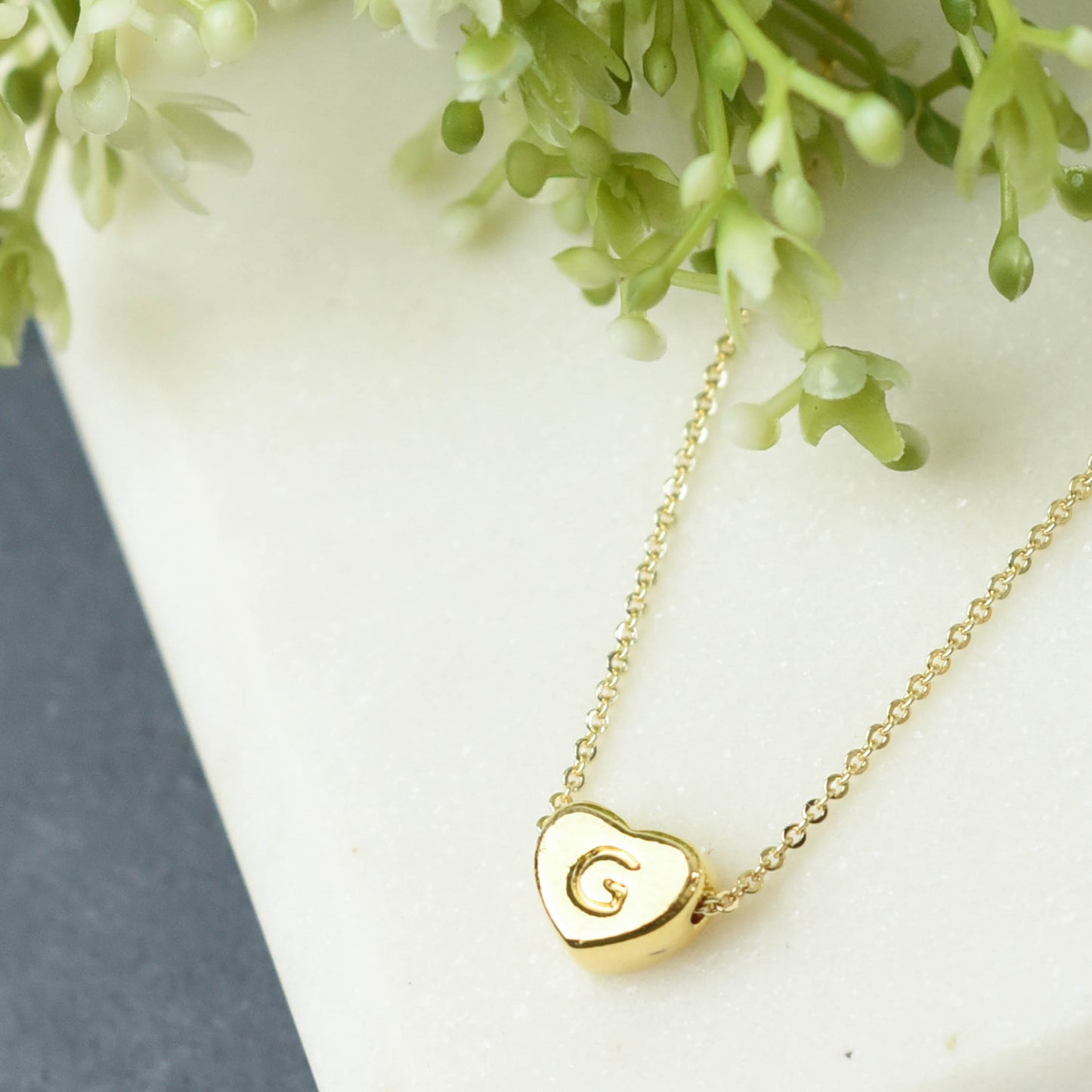 Luxe Collection: 18K Gold Initial Heart Necklace