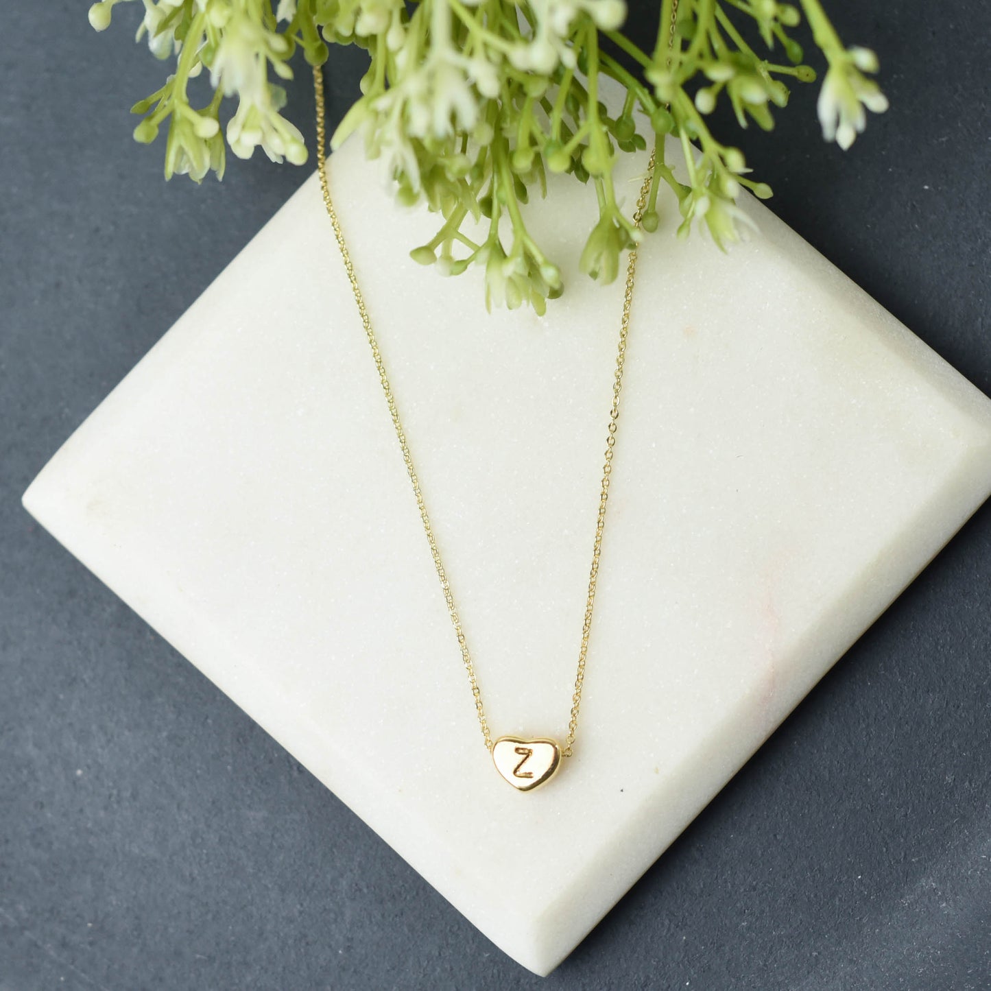 Luxe Collection: 18K Gold Initial Heart Necklace