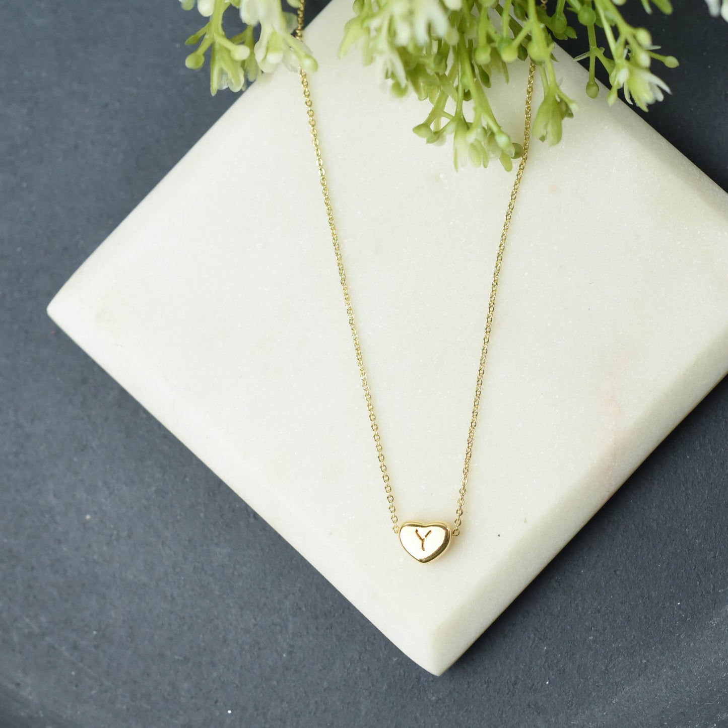 Luxe Collection: 18K Gold Initial Heart Necklace