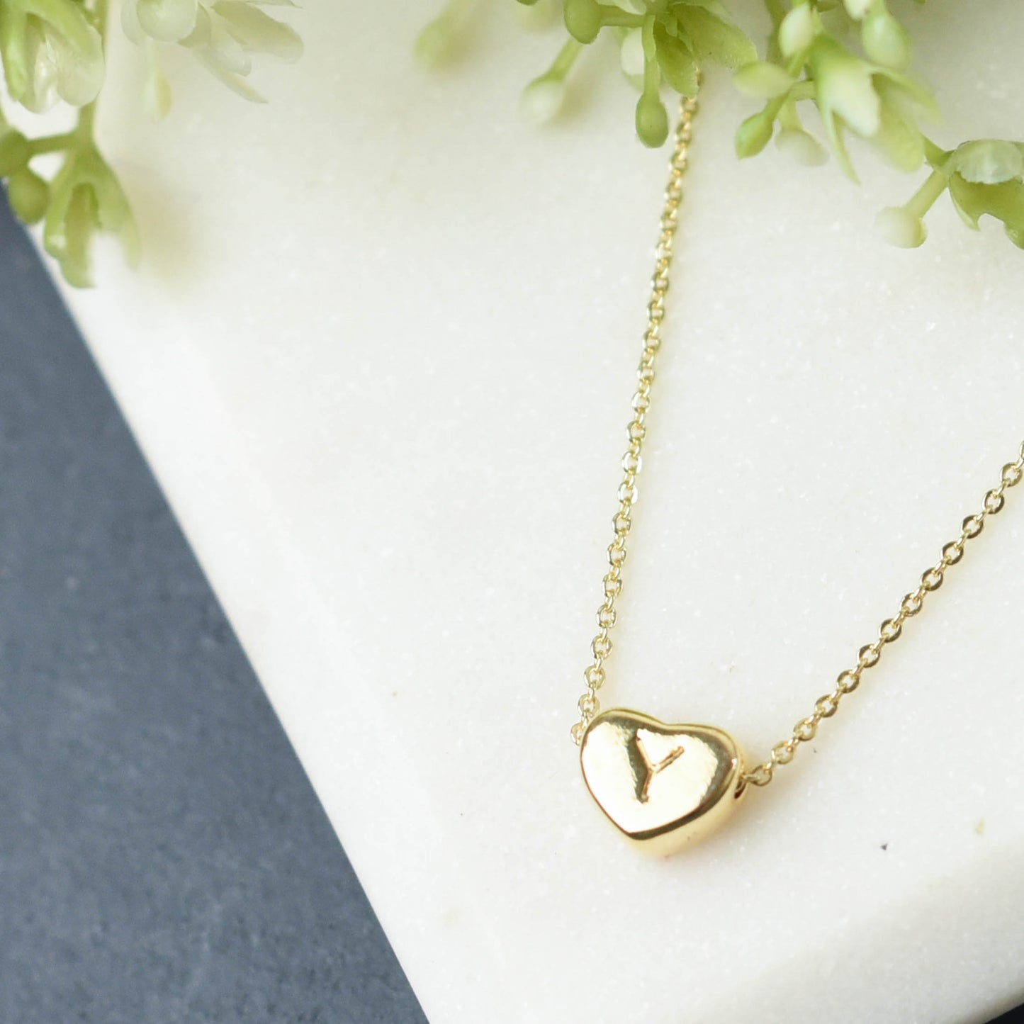 Luxe Collection: 18K Gold Initial Heart Necklace