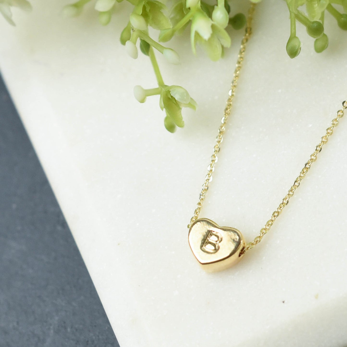 Luxe Collection: 18K Gold Initial Heart Necklace