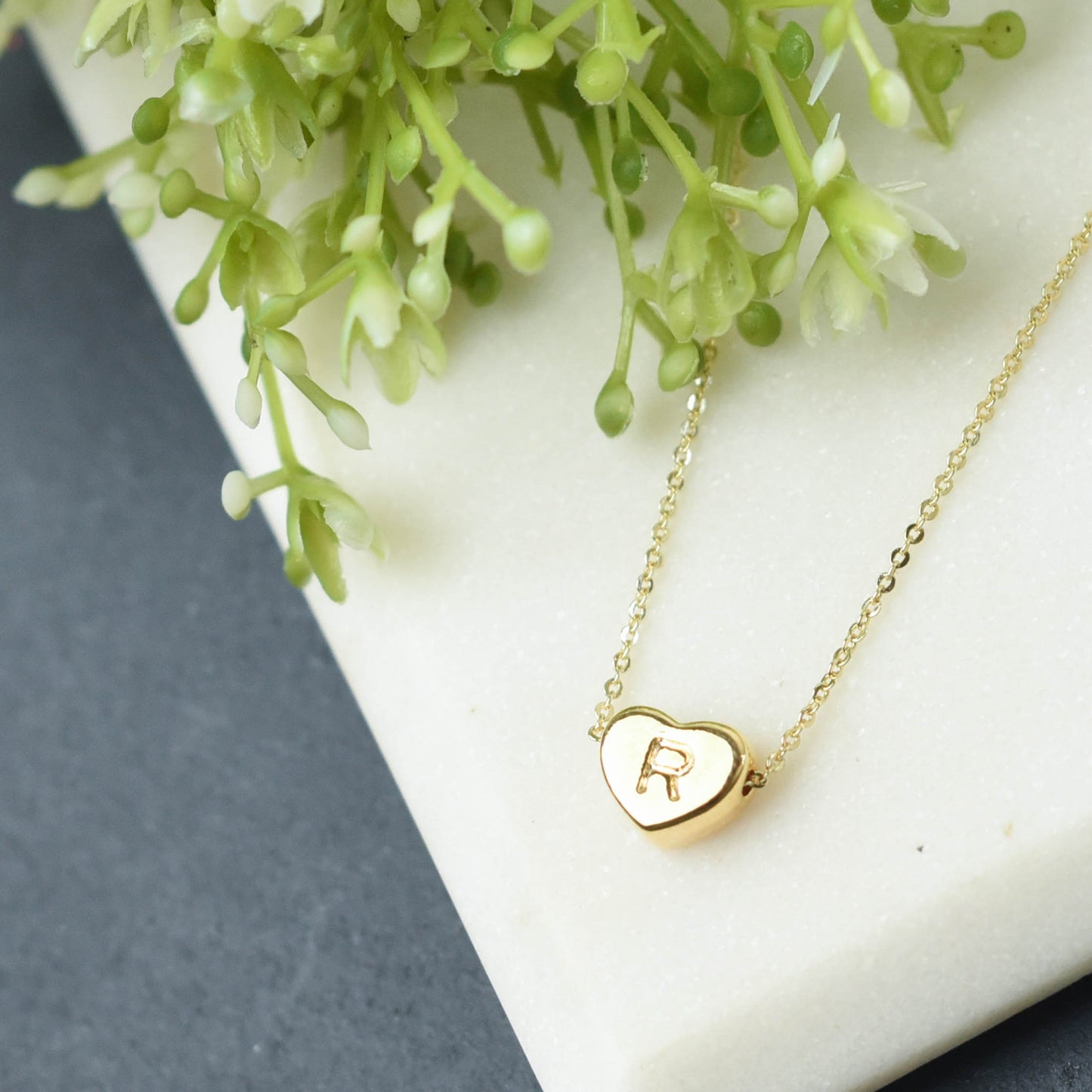 Luxe Collection: 18K Gold Initial Heart Necklace