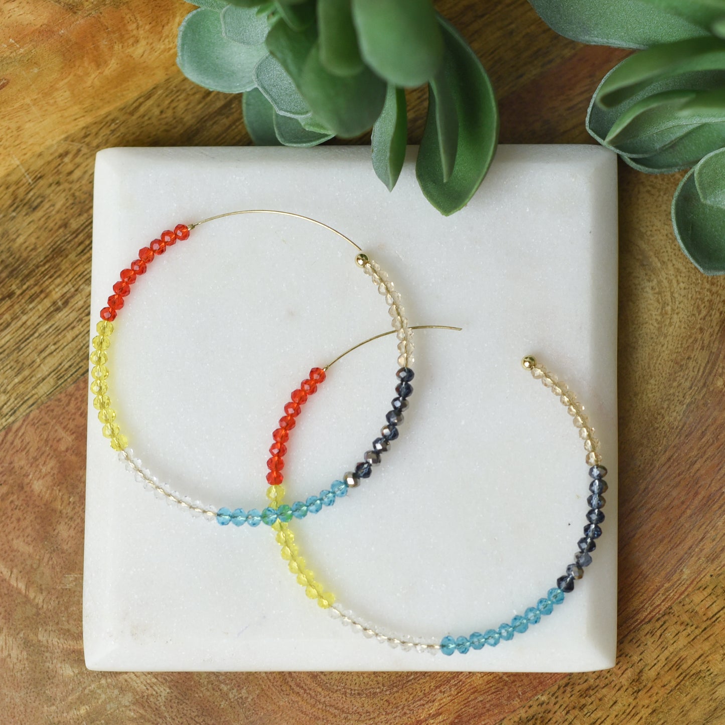 Felicia Festival Beaded Hoop Earrings