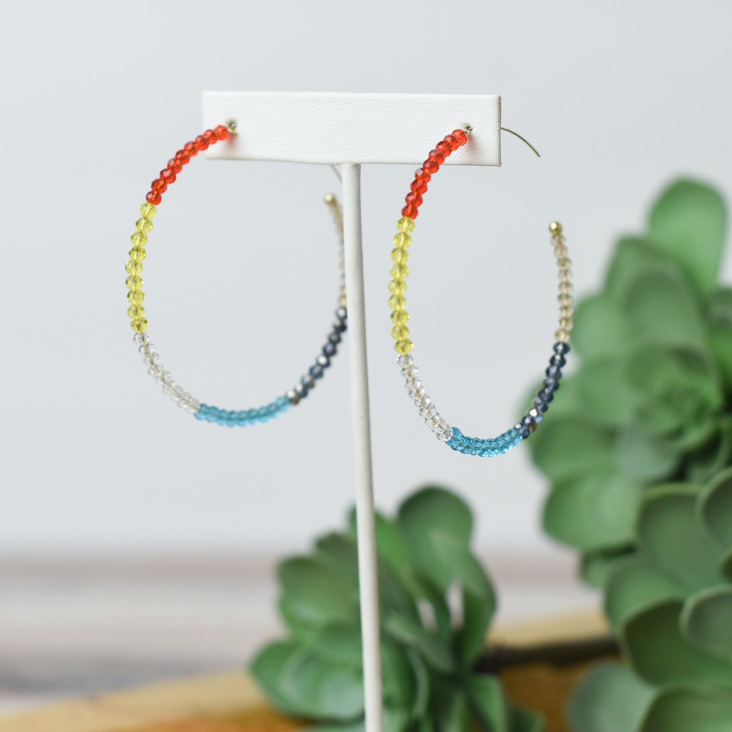 Felicia Festival Beaded Hoop Earrings