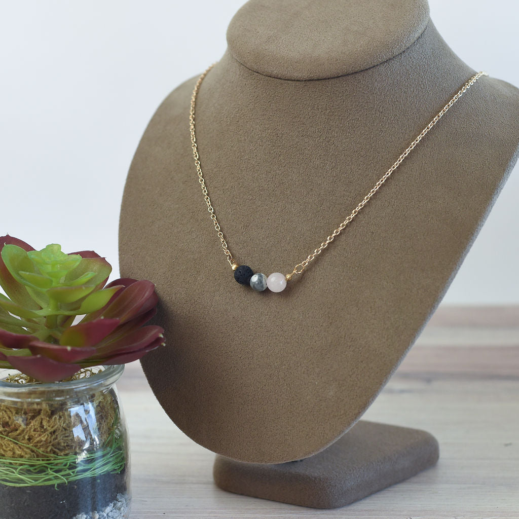 Essential Oil Lava Stone Pendant Necklaces