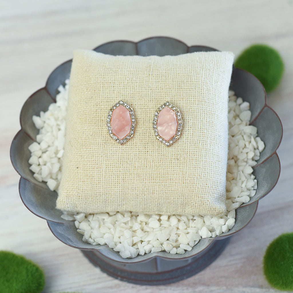 Tabitha Pave Hex Stud Earrings