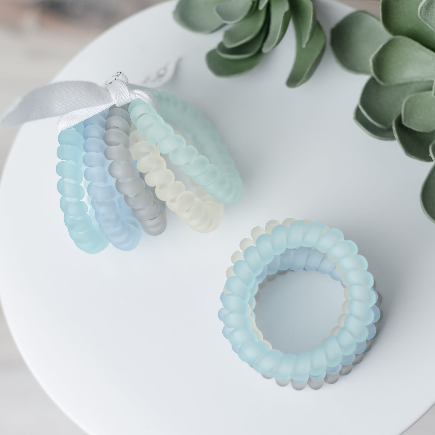 Large Lauren Lane Hair Coil Set in Sea Glass