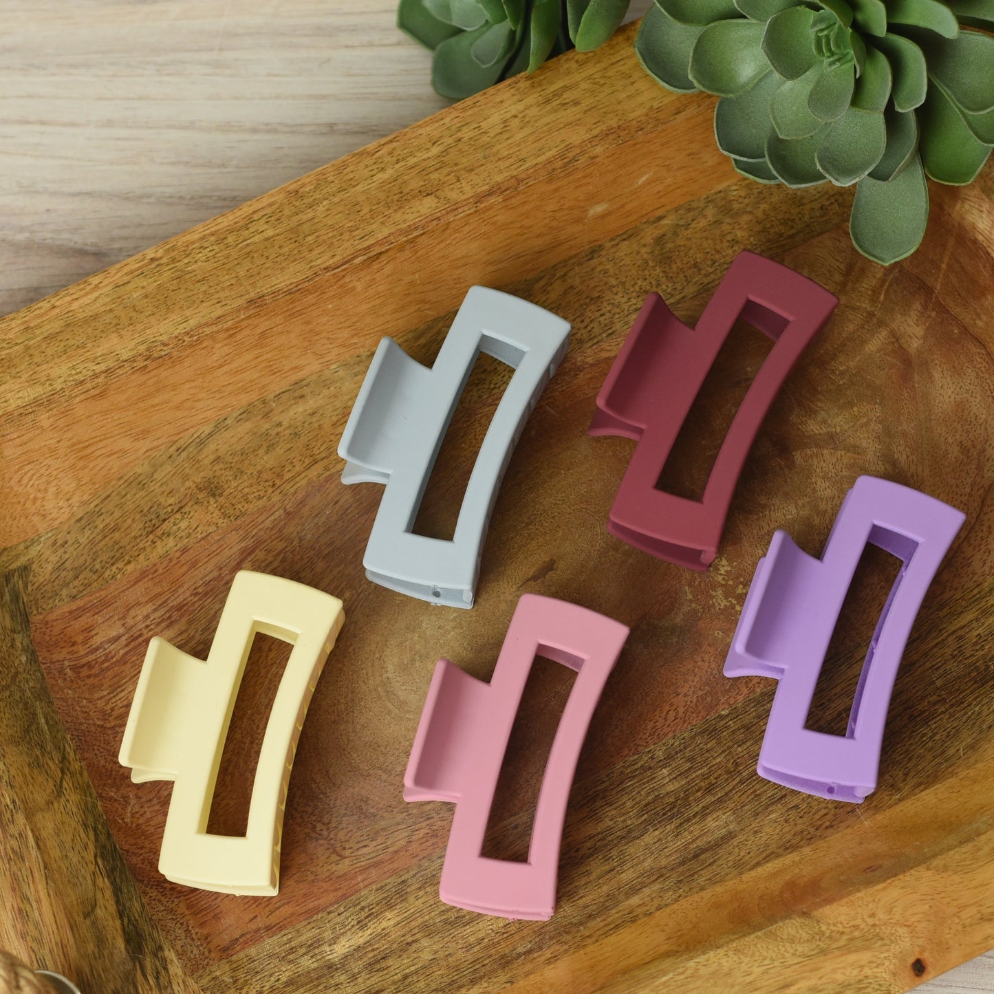 Rachel Large Matte Hair Clips-Lilac Purple