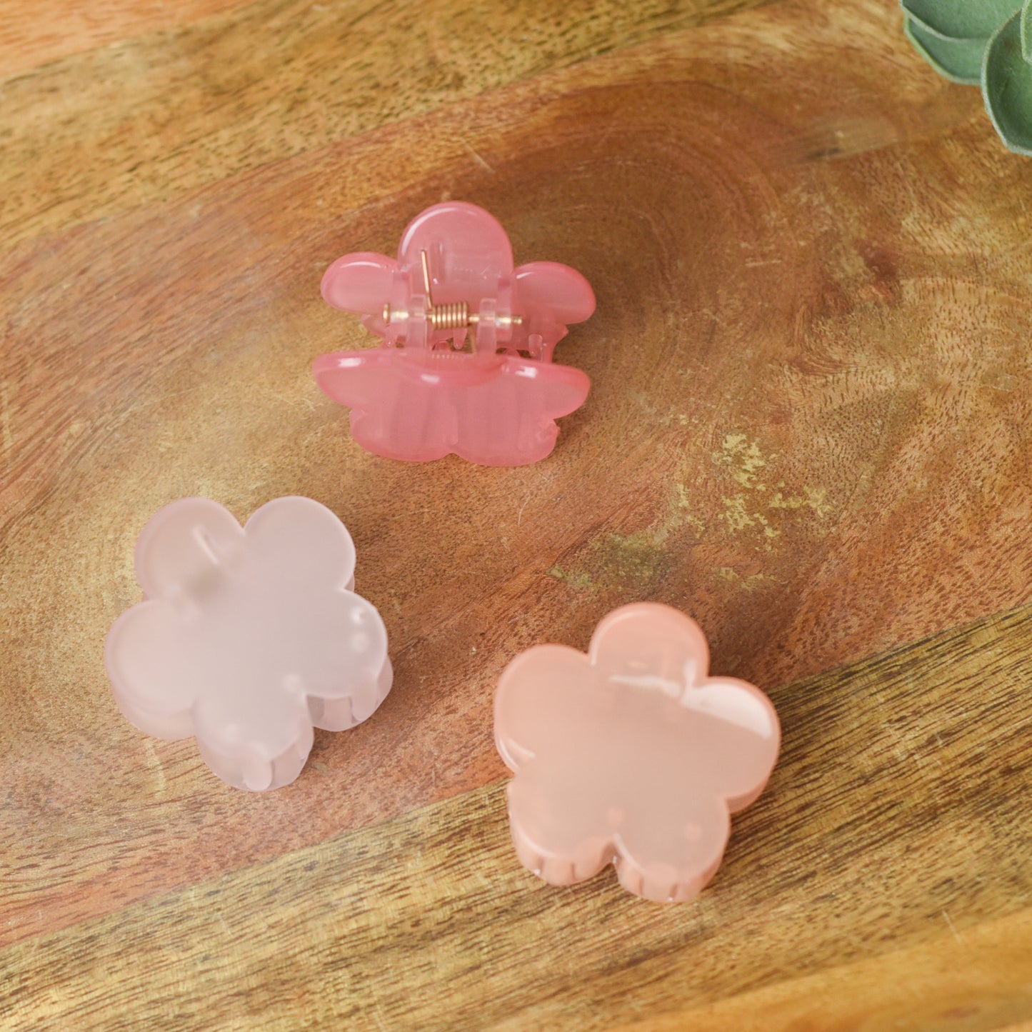 Small Flower Hair Clips-Pink