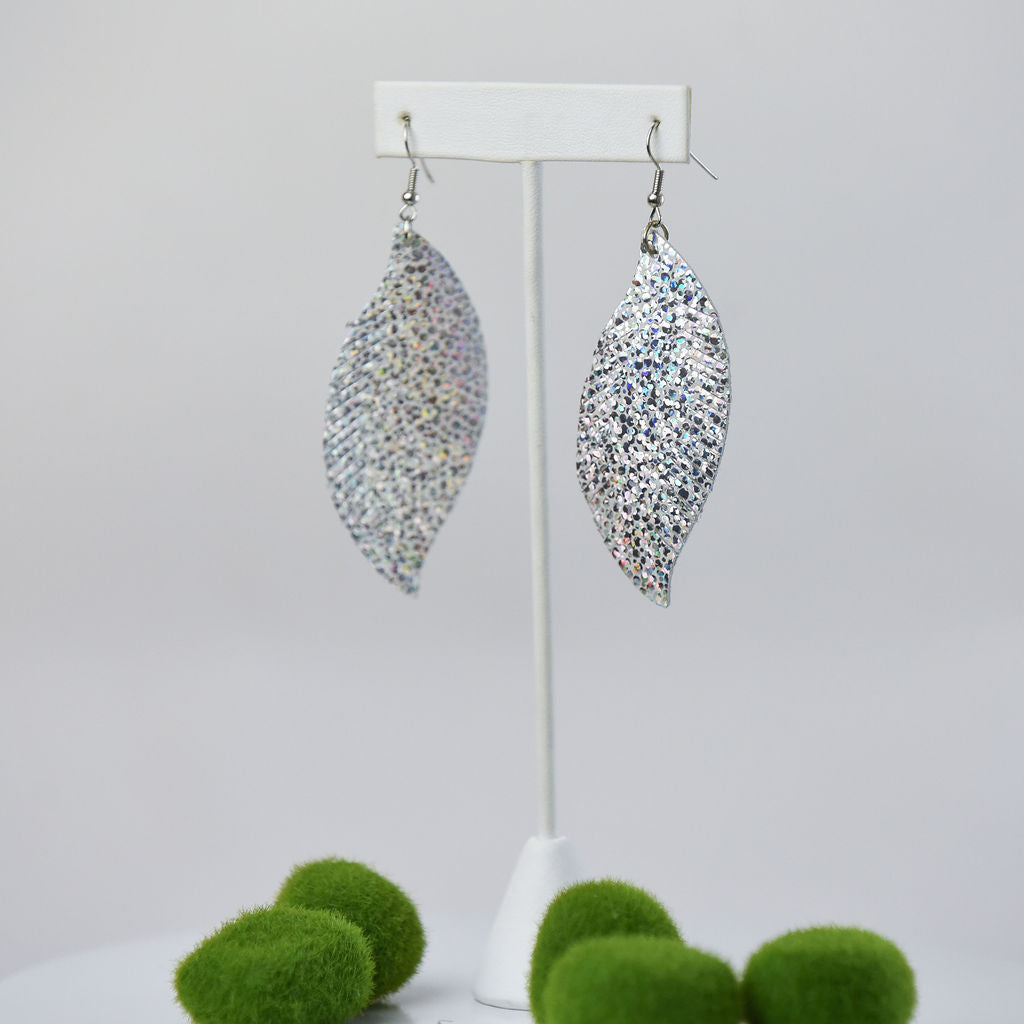 Sylvia Suede Feather Dangle Earrings
