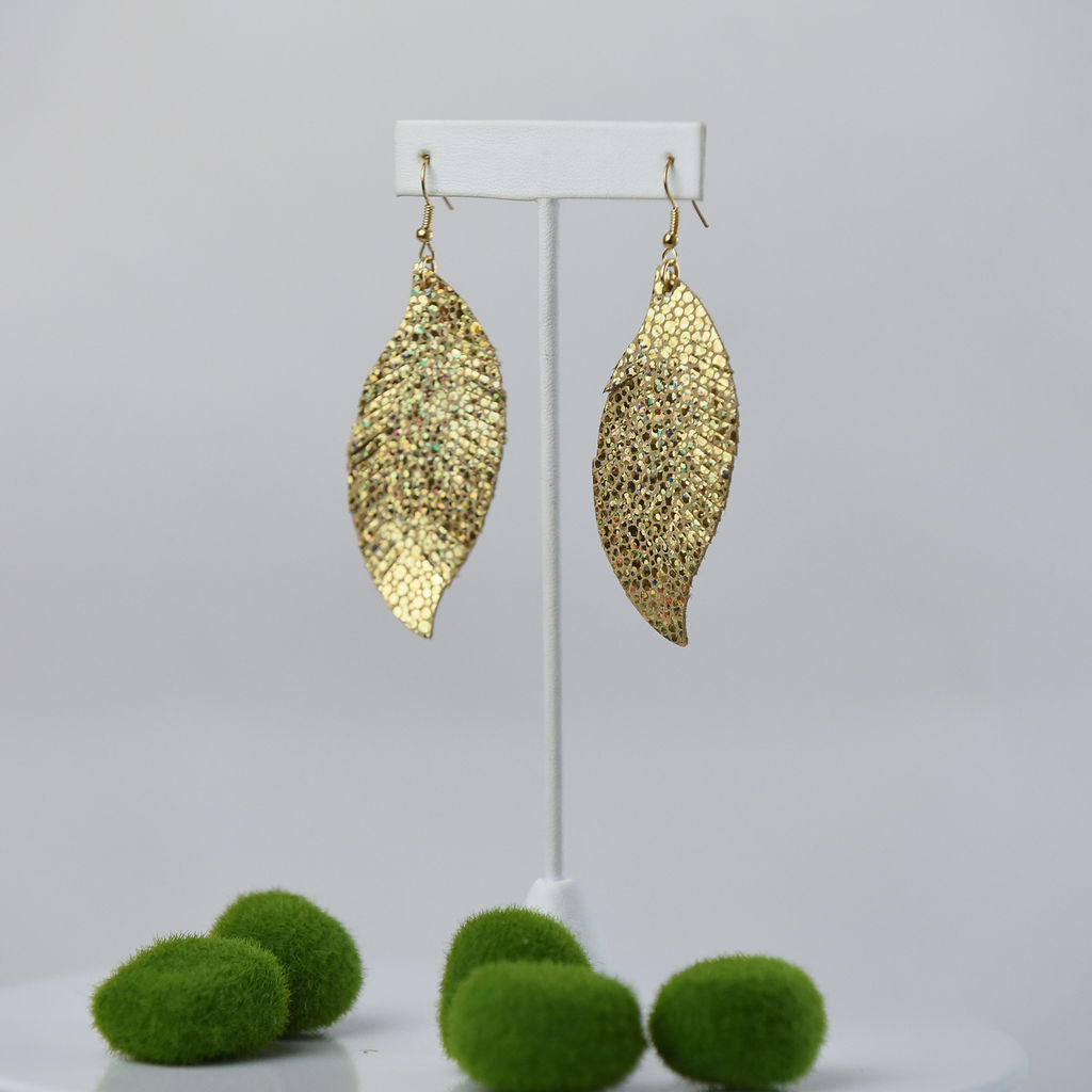 Sylvia Suede Feather Dangle Earrings