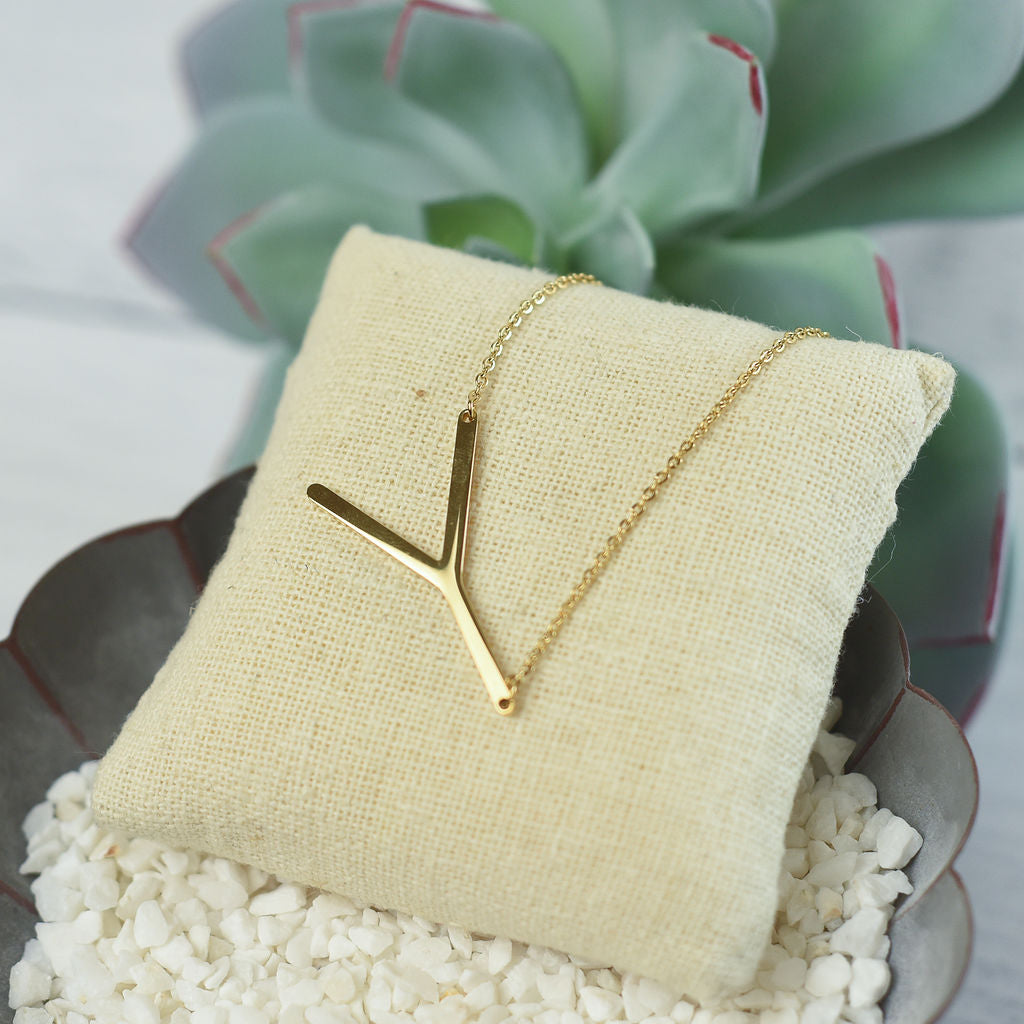 Large Letter / Initial Necklace in Gold