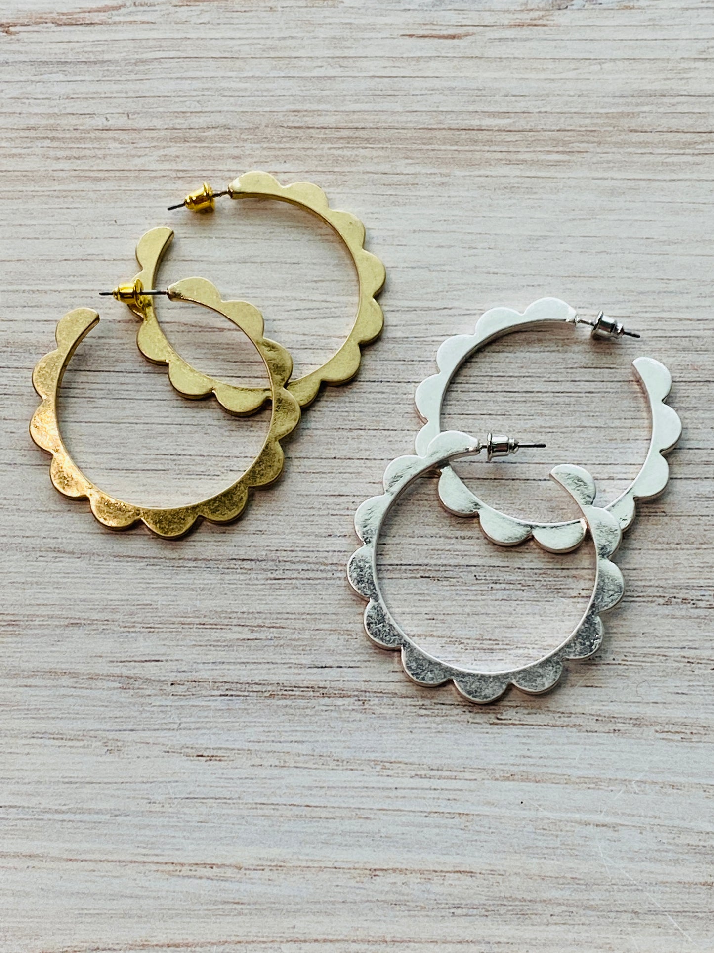 Sarah Scalloped Hoop Earrings