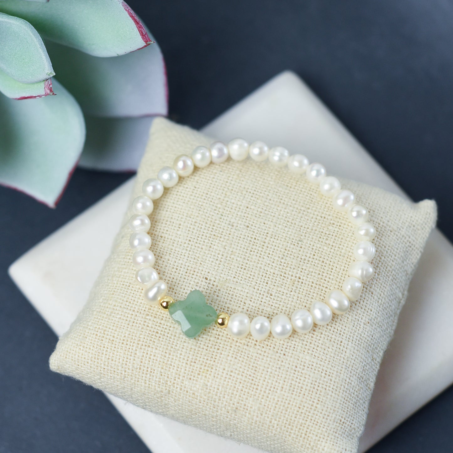 Lydia Pearl and Gemstone Stretch Bracelet