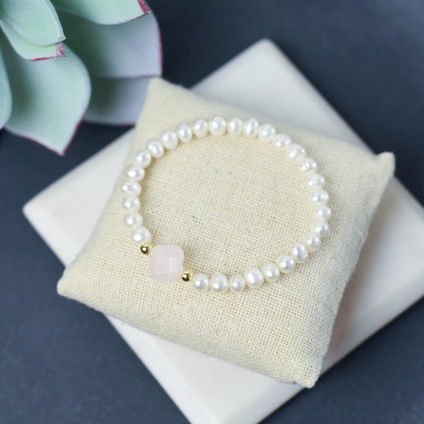 Lydia Pearl and Gemstone Stretch Bracelet