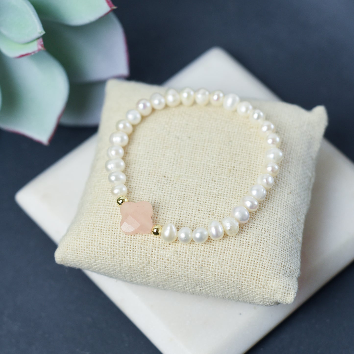 Lydia Pearl and Gemstone Stretch Bracelet