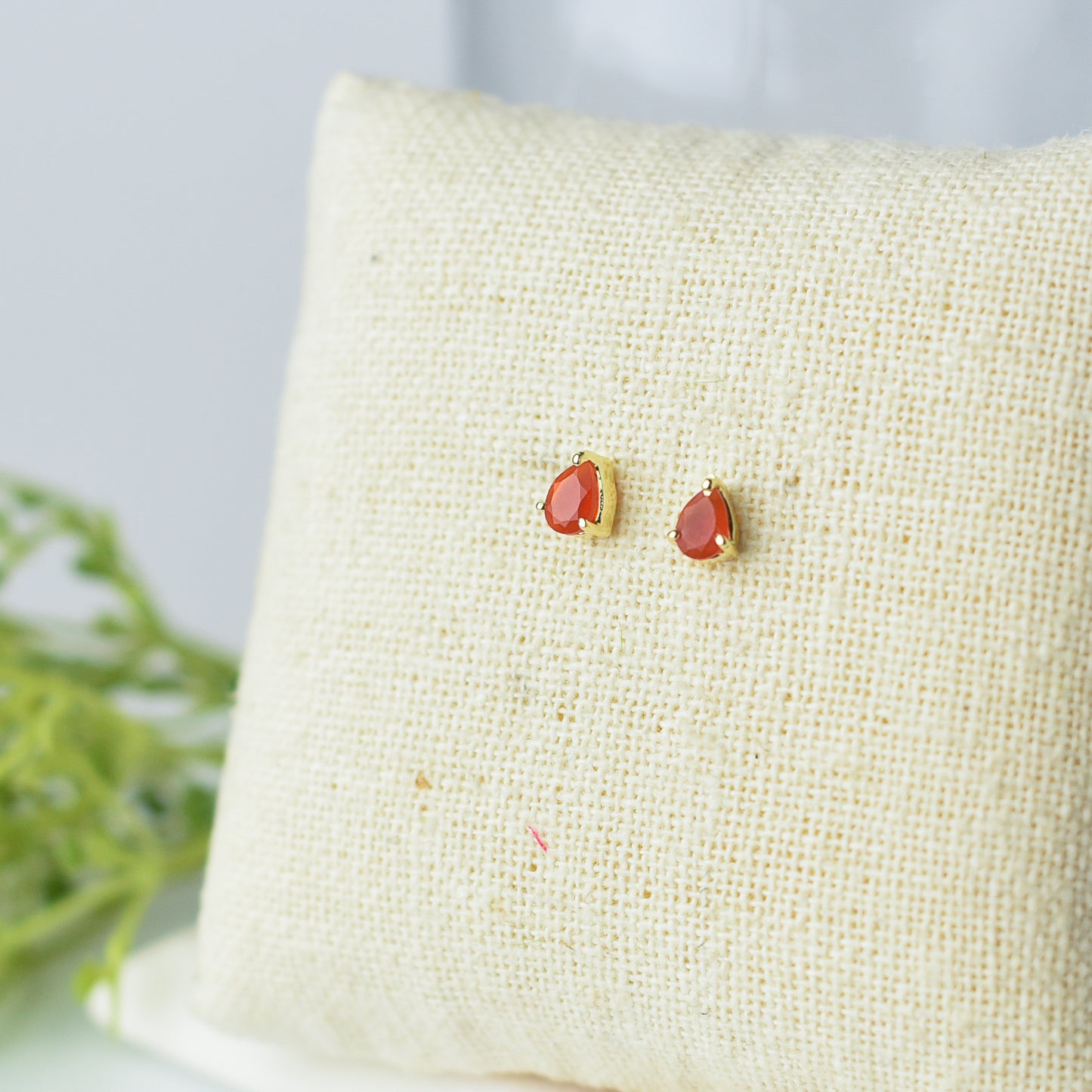 Gemstone Teardrop Stud Earrings