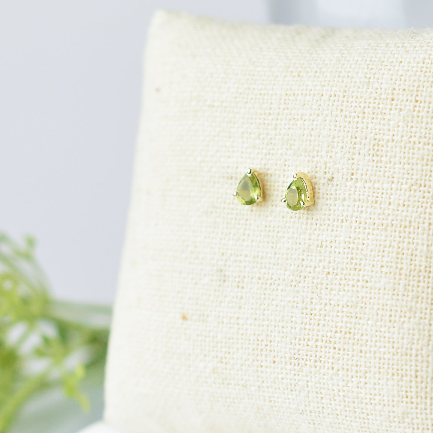 Gemstone Teardrop Stud Earrings
