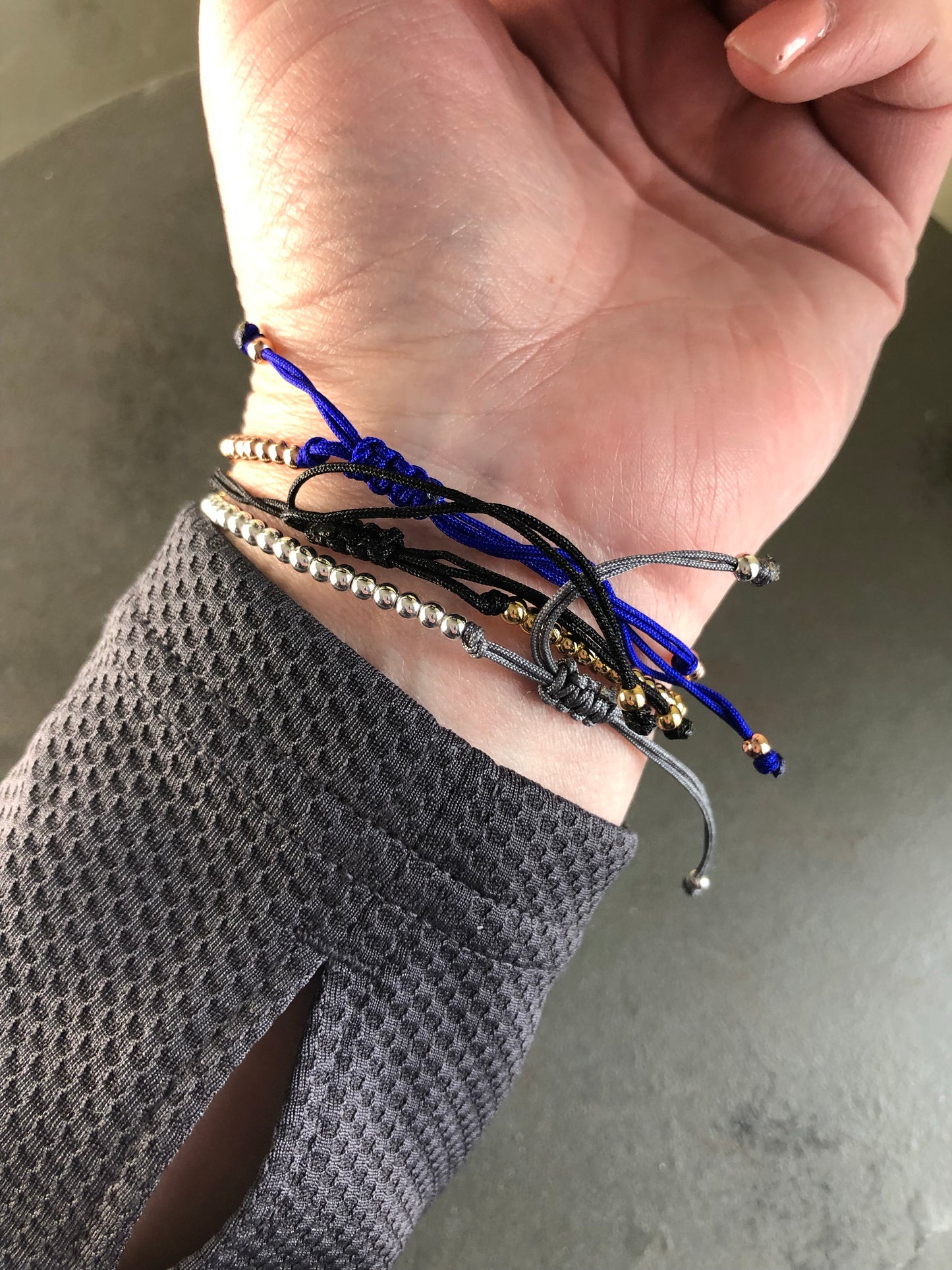 Stevie Tiny Bead Adjustable Silken Cord Bracelet: In Three Styles