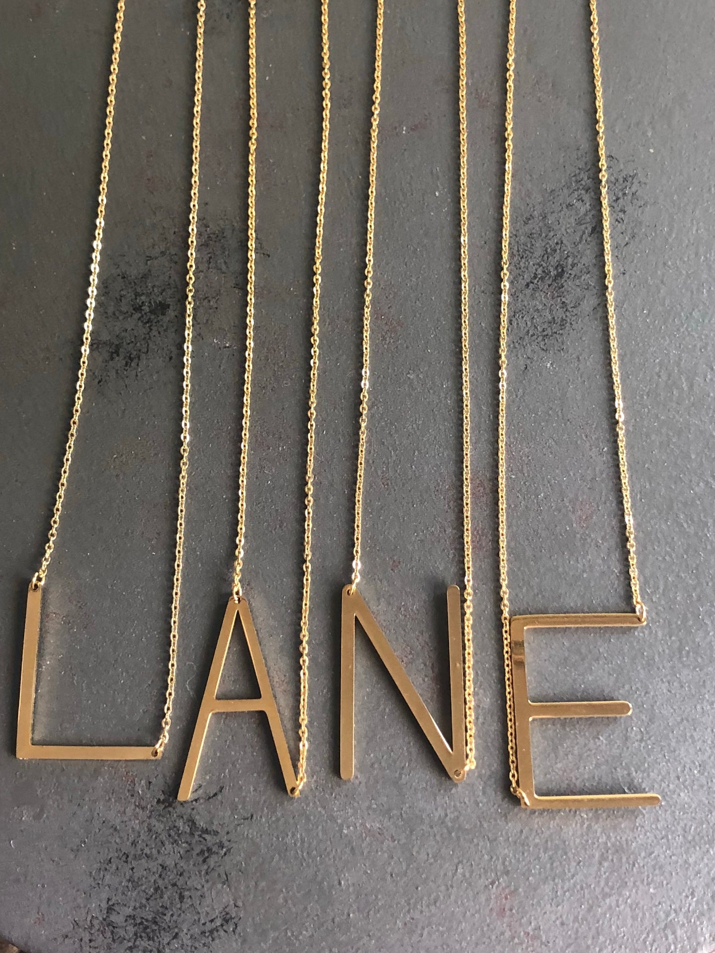 Large Letter / Initial Necklace in Gold