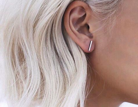 Slim Bar Stud Earrings