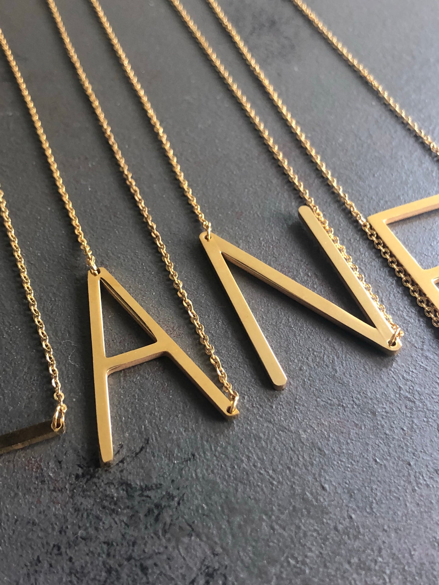 Large Letter / Initial Necklace in Gold