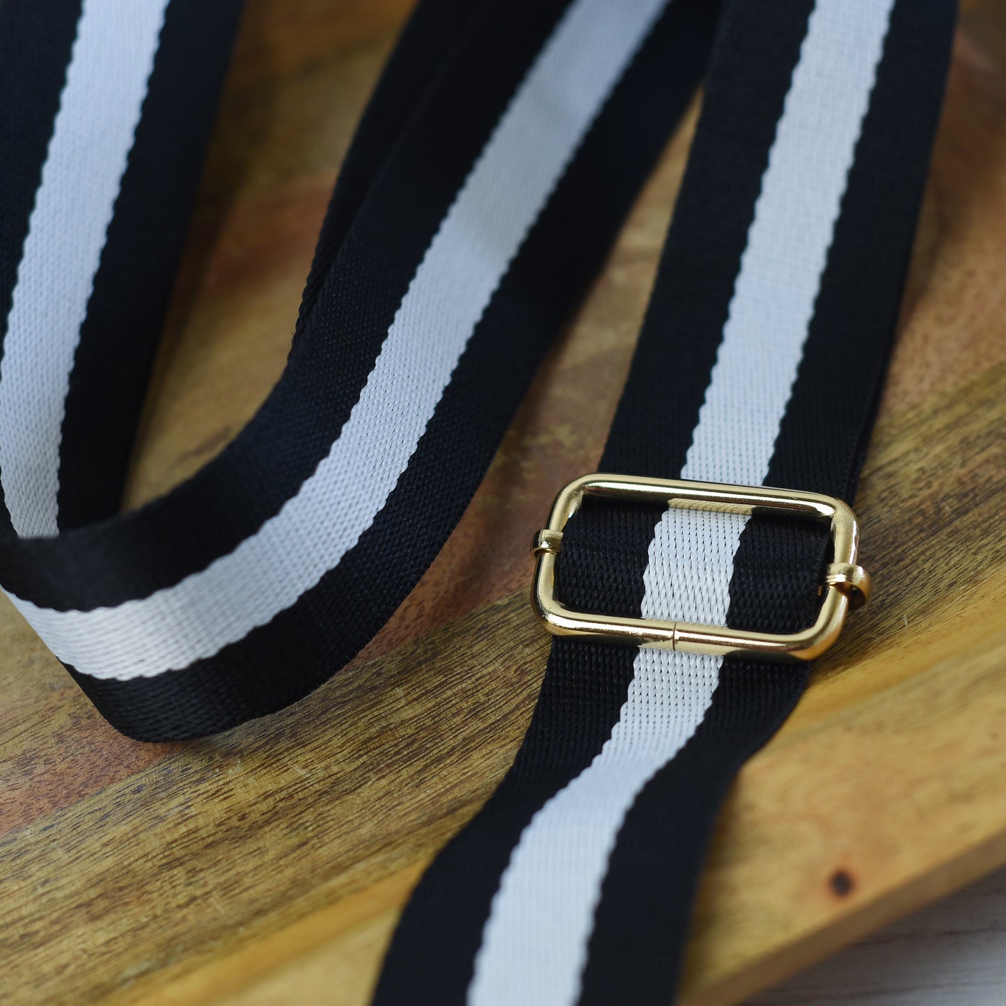 Adjustable Bag Strap 1.5 inch Striped- Black and White