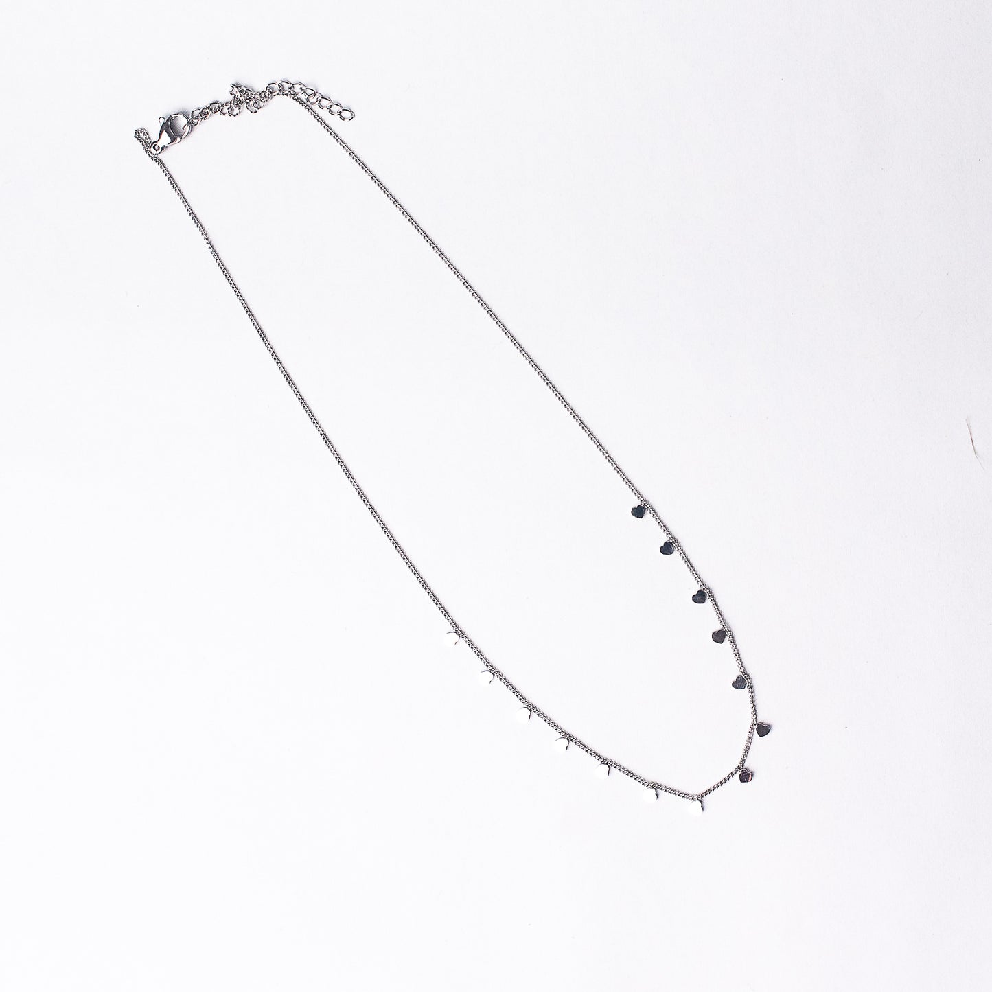 Mini Hearts Necklace in Silver
