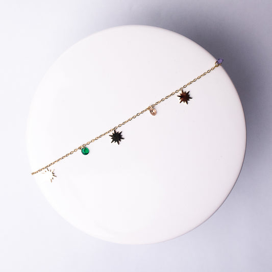 Stars and Stones Necklace in Gold