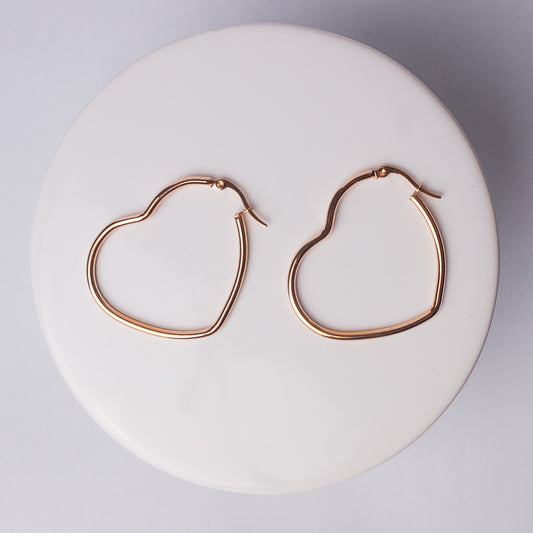 40mm Heart Hoops in Rose Gold