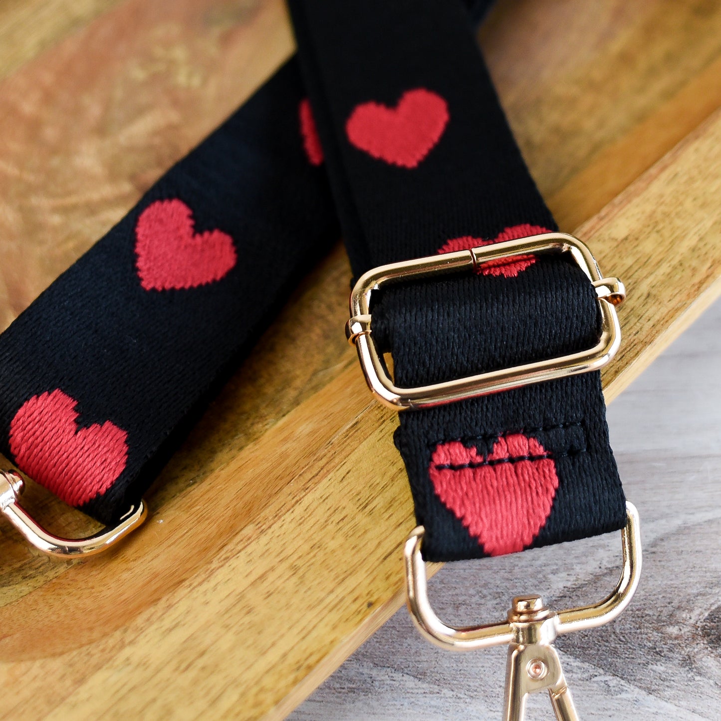 Red Heart Love Adjustable Bag Strap - 1.5 inch