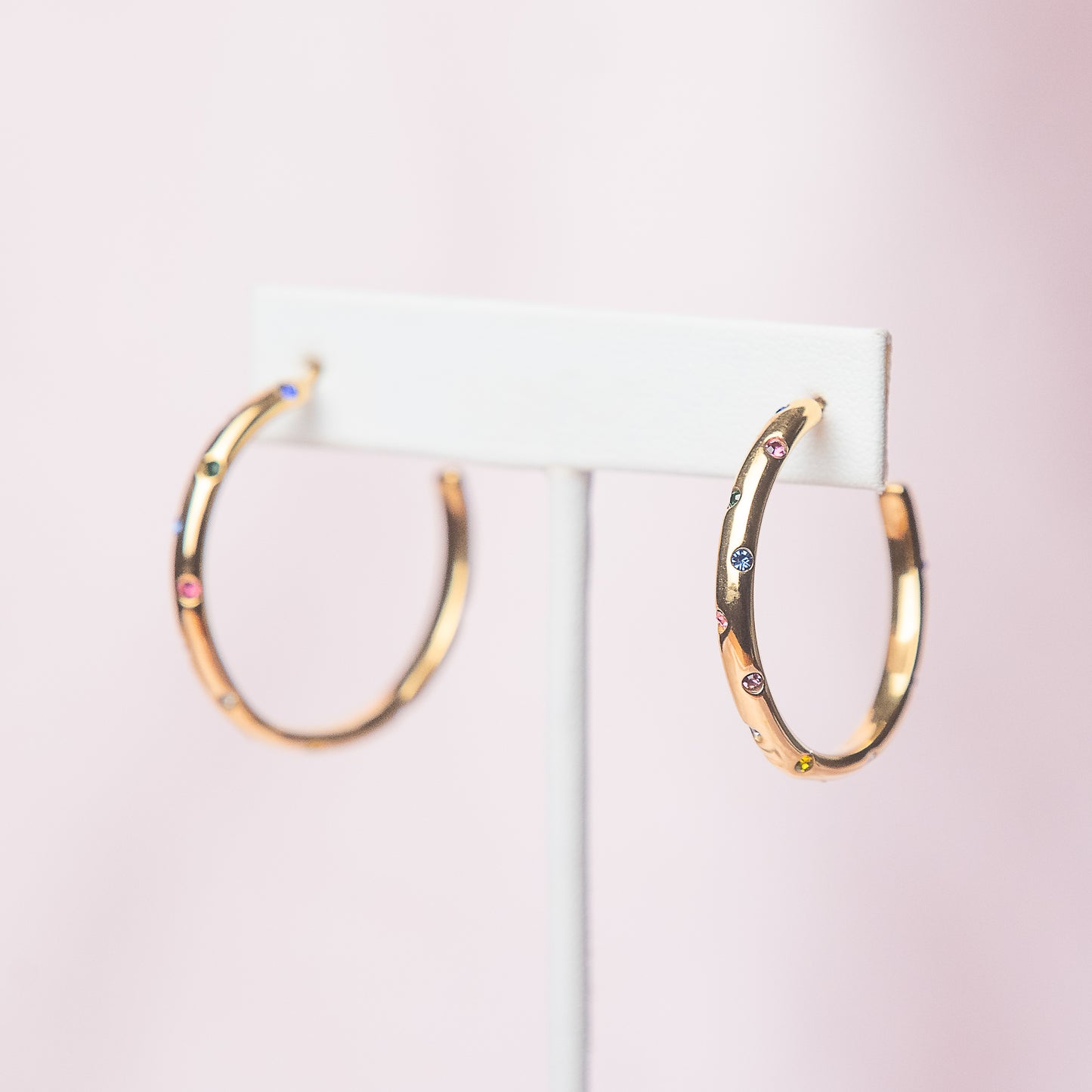 Charlotte Multi Color Hoops in Gold