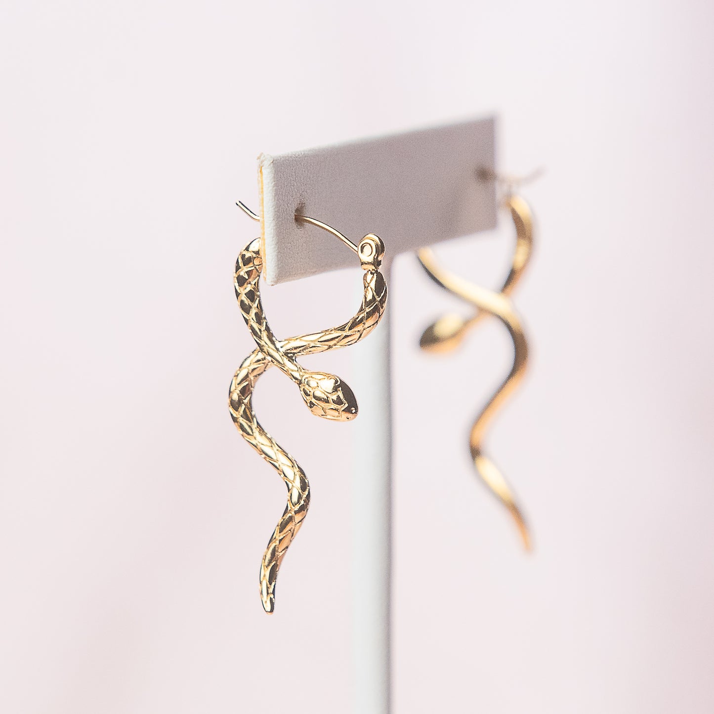 Reputation Snake Dangle Earrings in Gold