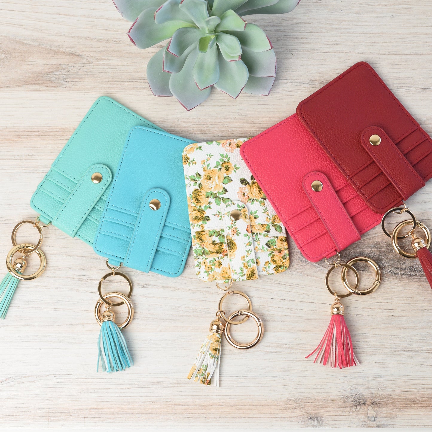 Candace Keychain Card Wallet-Mint Green
