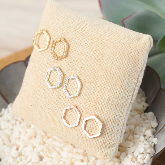 Hexagon Stud Earrings