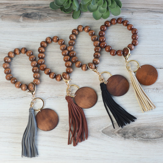 Wendy Hands Free Wood Beaded Keychain