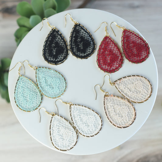 Lace Teardrop Dangle Earrings