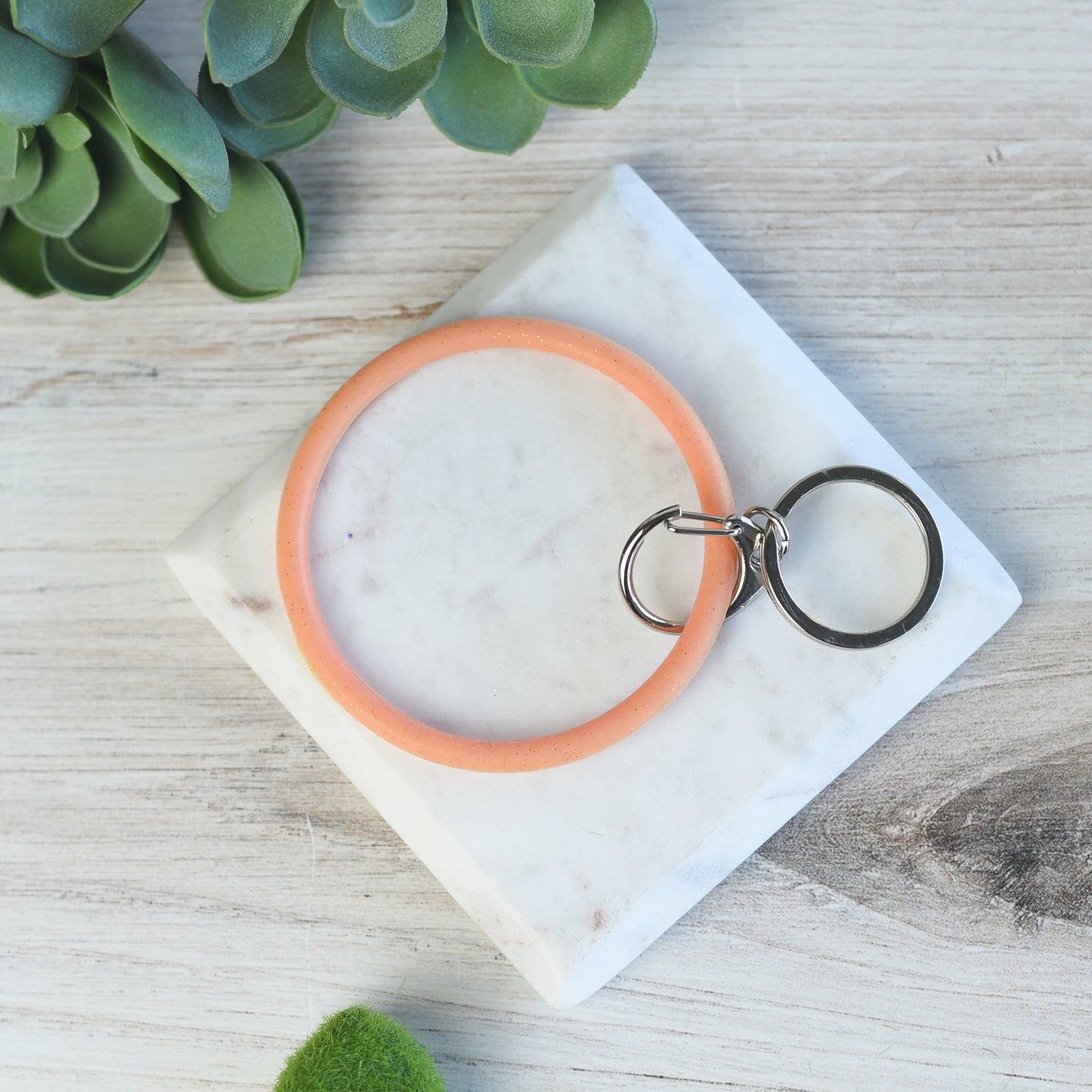 Penny Hands Free Slim Glitter Silicone Bangle Keychain Ring