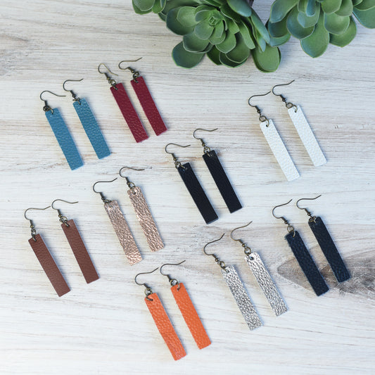 Genuine Leather Drop Dangle Earrings