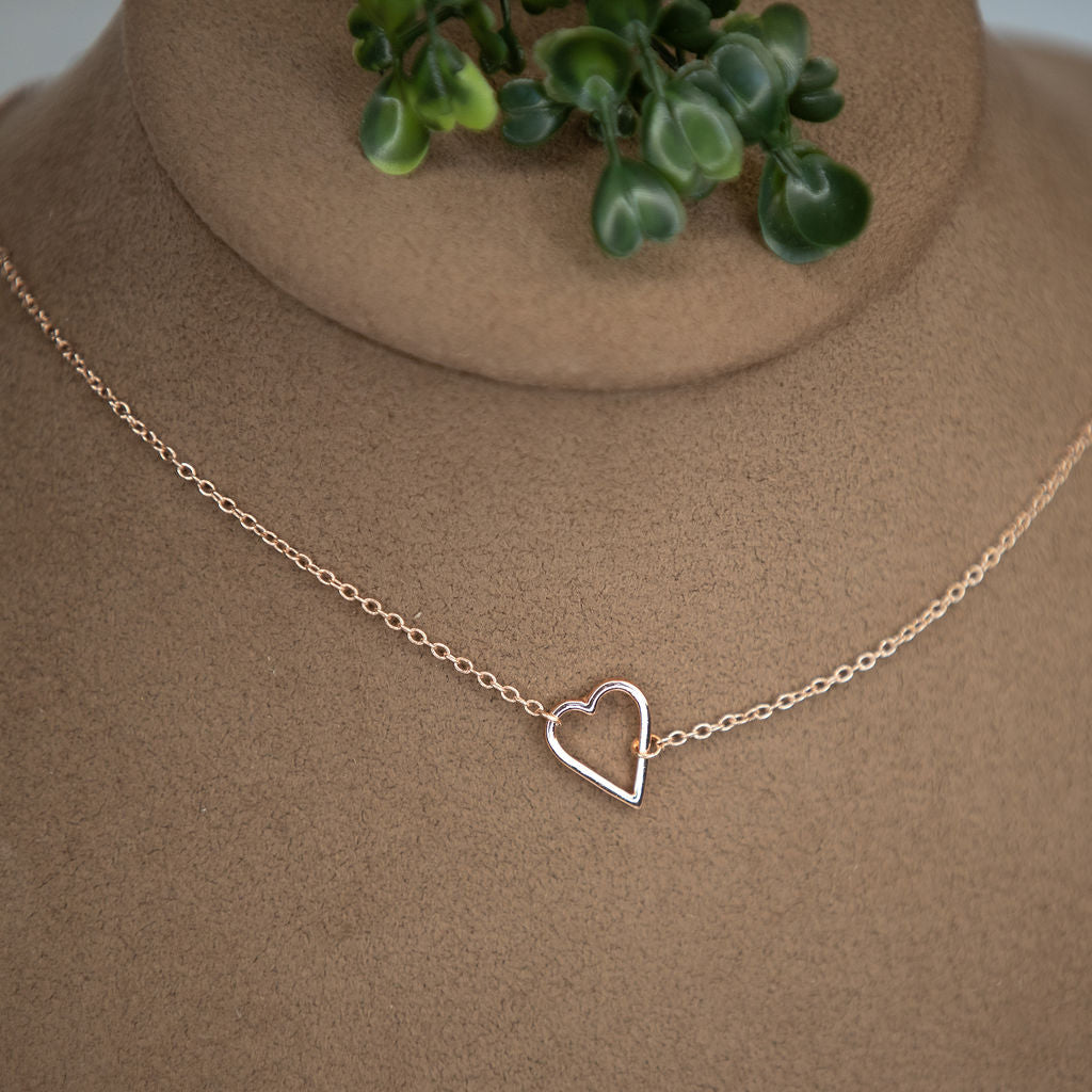 Sideways Heart Pendant Necklace