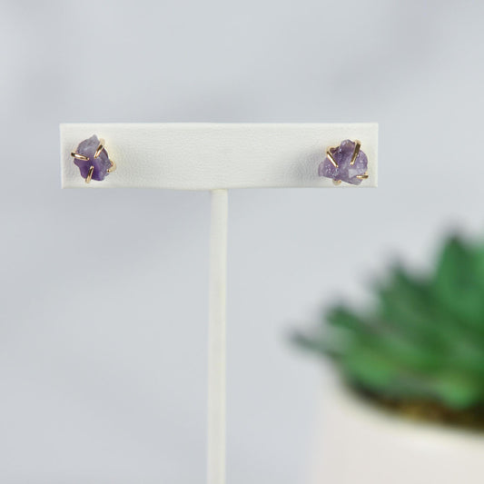 Tory Semi Precious Natural Stone Claw Stud Earrings