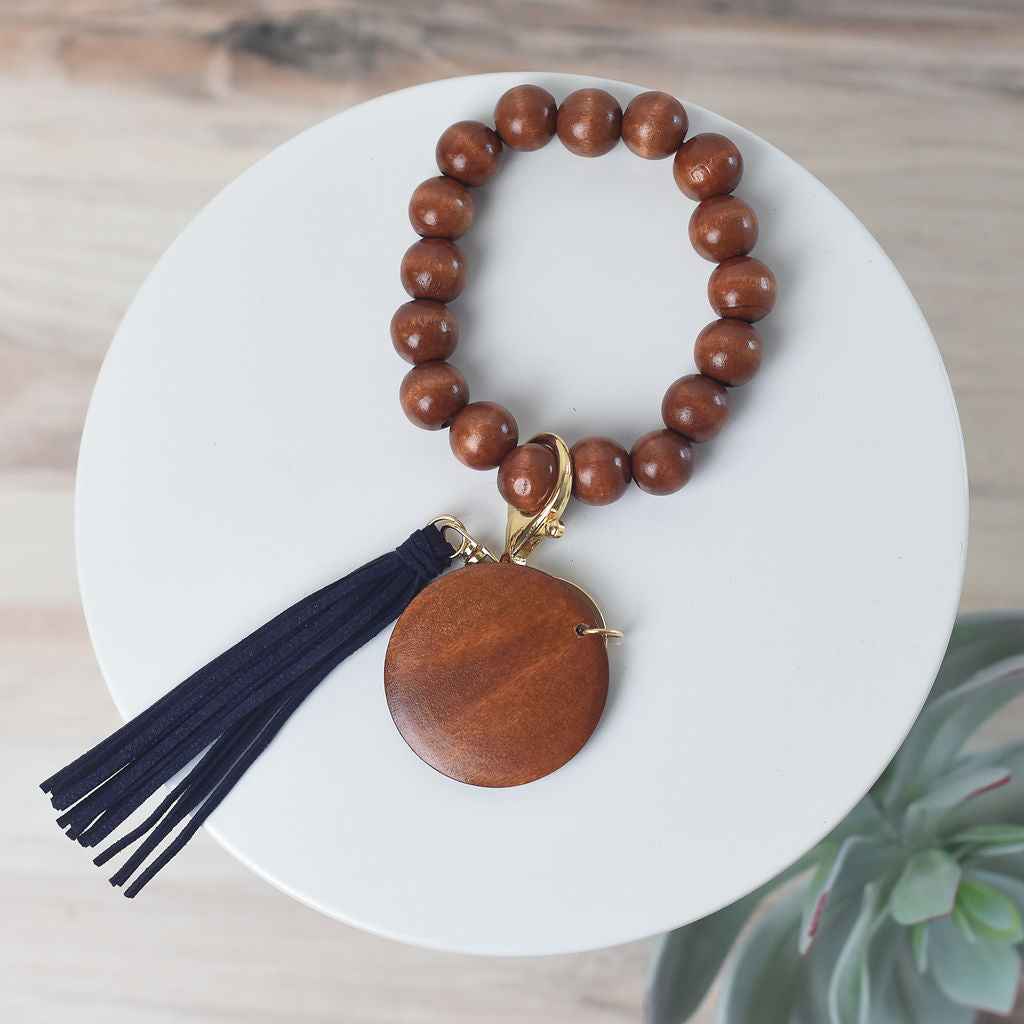Wendy Hands Free Wood Beaded Keychain