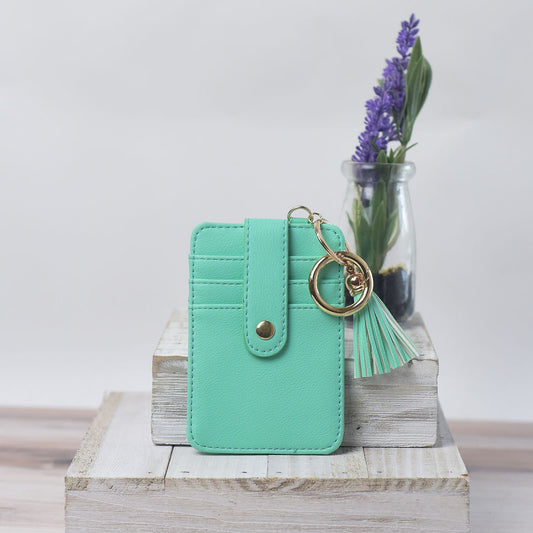 Candace Keychain Card Wallet-Seafoam Green