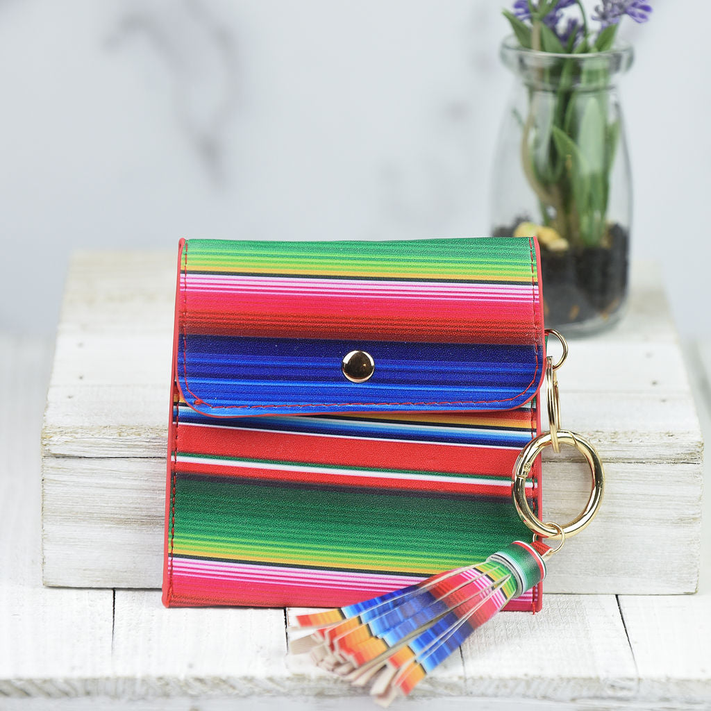 Ella Pouch and Keyring with Tassel-Red Serape