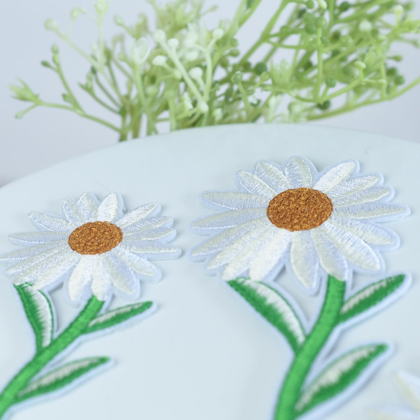 Daisy Iron On Patch Set of 2