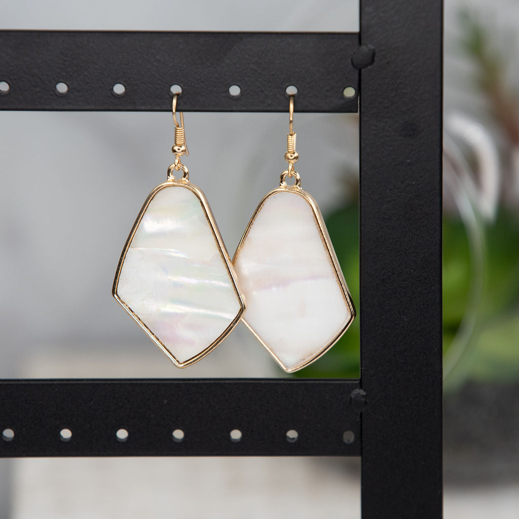 Kendi Earrings in Abalone or White Shell