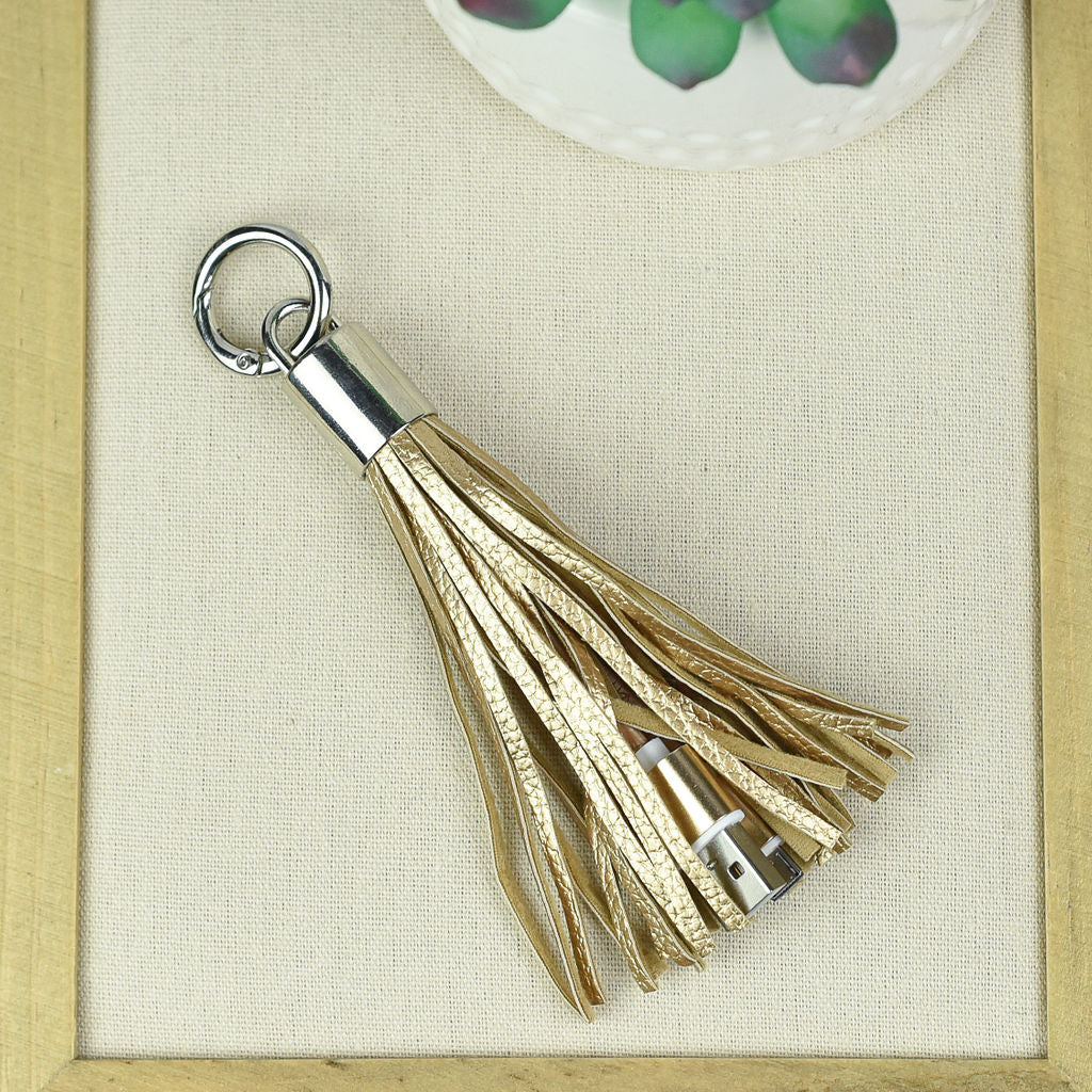 Tassel Keychain with Charging Cable for iPhones