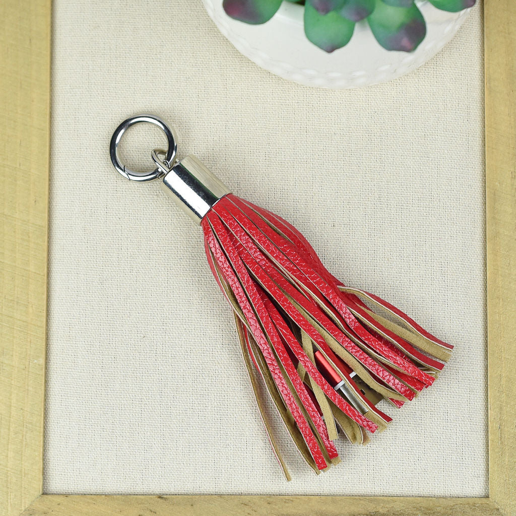 Tassel Keychain with Charging Cable for iPhones