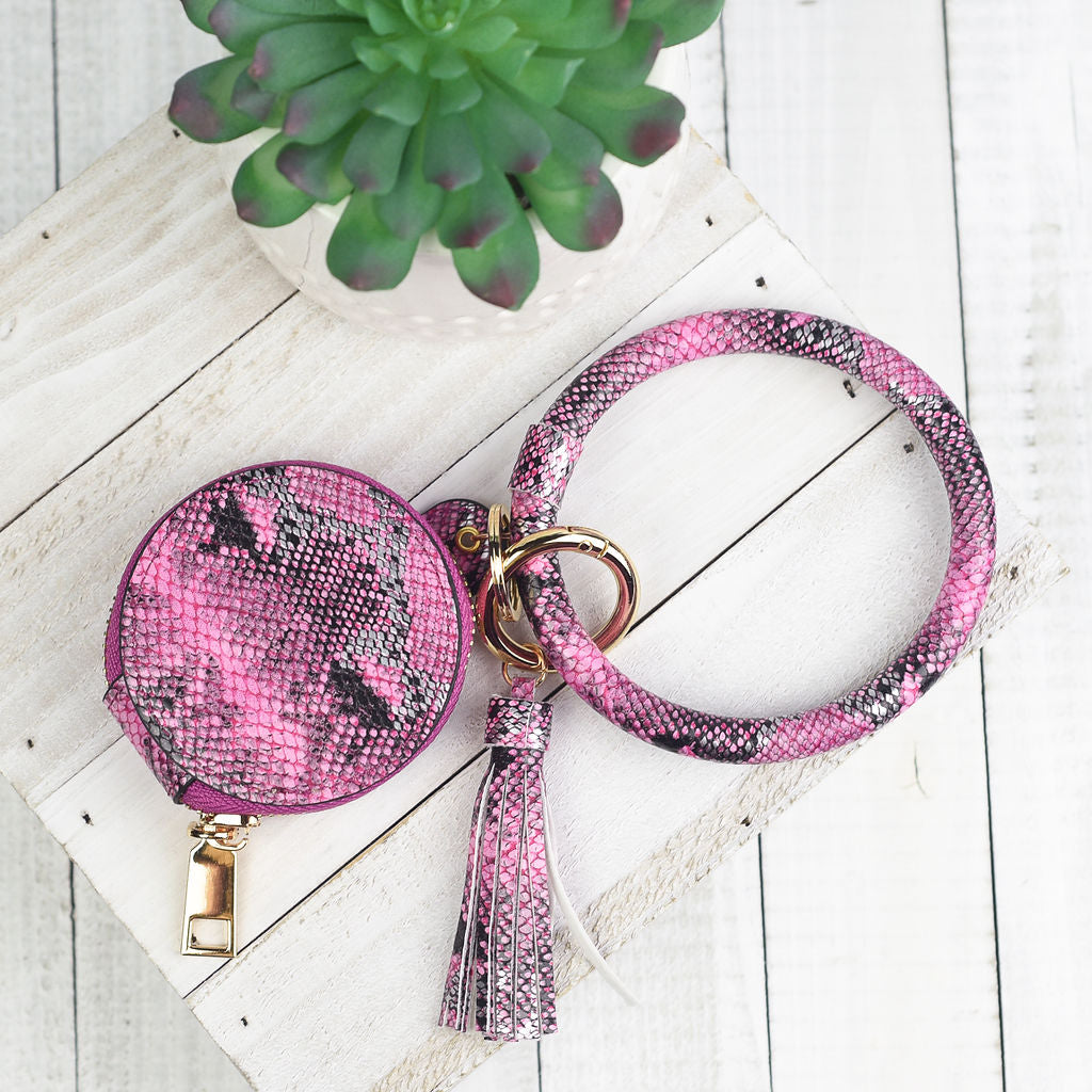 Anna Hands Free Bangle Keychain with Wireless Headphone and Mirror Zip Case